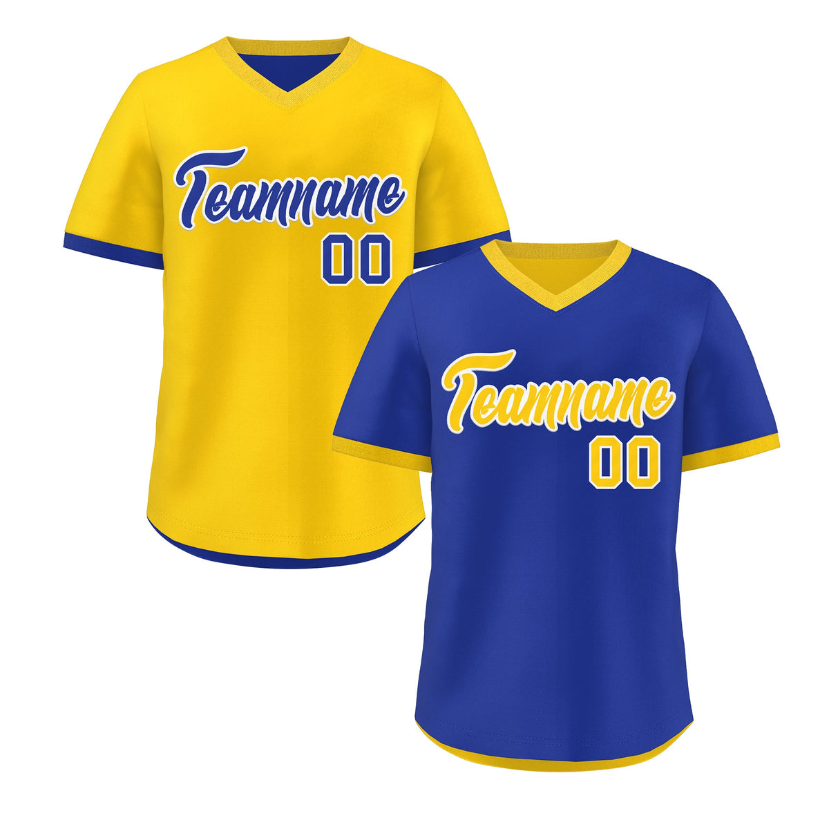 Custom Gold Royal Blue Reversible Classic Style Breathable Baseball Jersey| KXKSHOP