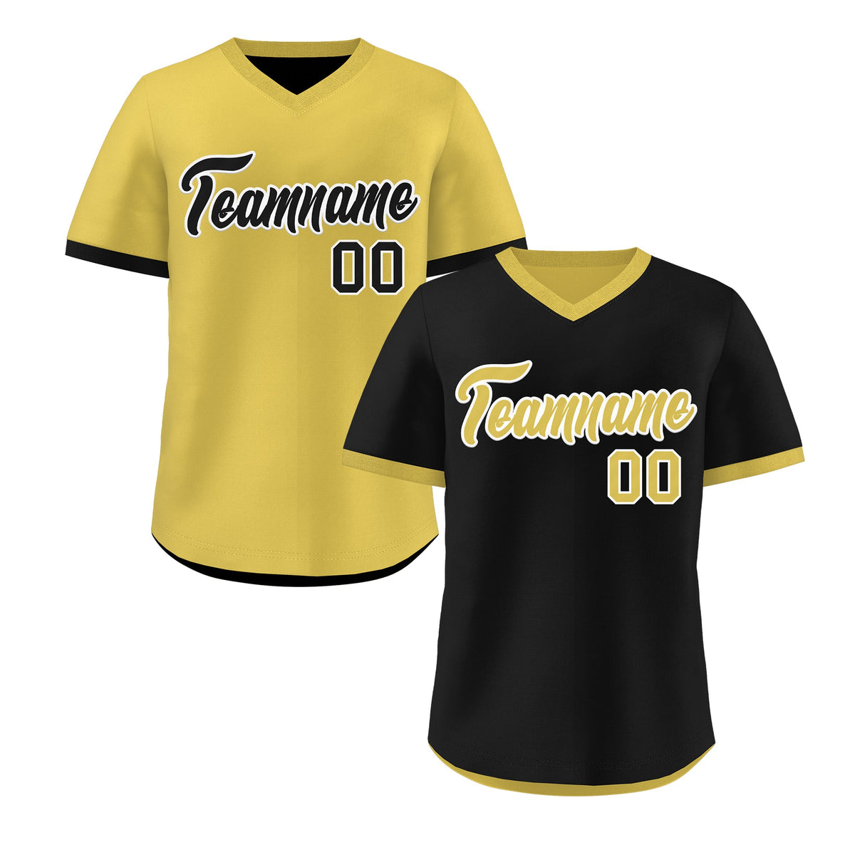 Custom Old Gold Black Reversible Classic Style Lightweight Baseball Jersey| KXKSHOP