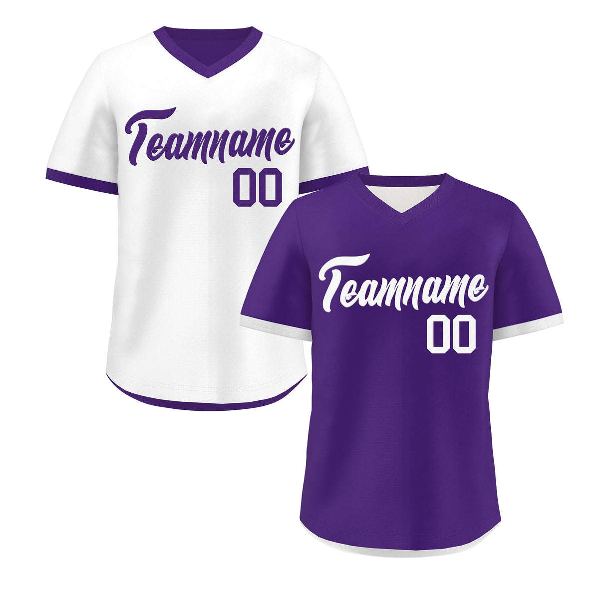 Custom Purple White Reversible Classic Style Breathable Baseball Jersey| KXKSHOP