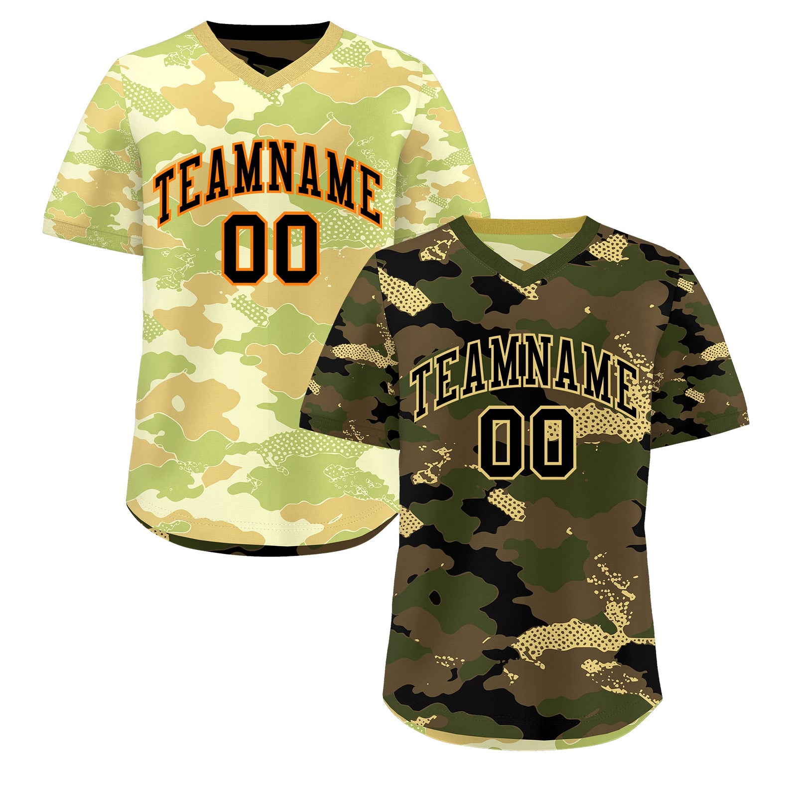 Custom Olive Light Brown Khaki Reversible Camo Lightweight Baseball Jersey| KXKSHOP