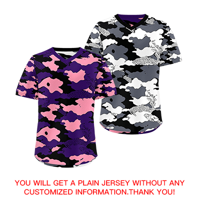 Custom Purple Light Pink White Reversible Camo Stretch Fabric Baseball Jersey| KXKSHOP