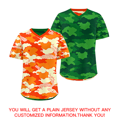 Custom Orange Dark Green Kelly Green Reversible Camo Stretch Fabric Baseball Jersey| KXKSHOP