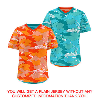Custom Orange Light Orange Teal Reversible Camo Stretch Fabric Baseball Jersey| KXKSHOP