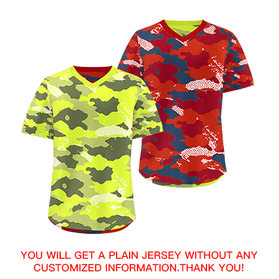 Custom Fluorescent Green Crimson Reversible Camo Stretch Fabric Baseball Jersey| KXKSHOP