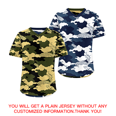Custom Olive Khaki Midnight Blue Reversible Camo Stretch Fabric Baseball Jersey| KXKSHOP