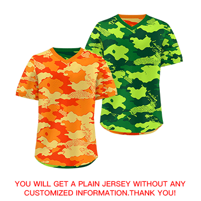 Custom Orange Dark Green Kelly Green Reversible Camo Breathable Baseball Jersey| KXKSHOP