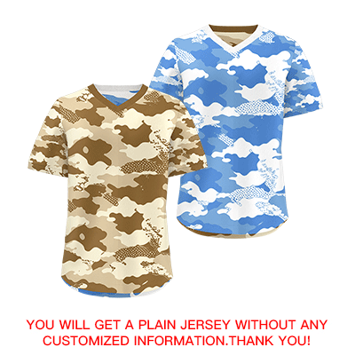 Custom Camel Cream Powder Blue Reversible Camo Lightweight Baseball Jersey| KXKSHOP