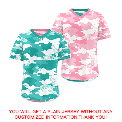 Custom Teal Aqua Light Pink Reversible Camo Stretch Fabric Baseball Jersey| KXKSHOP