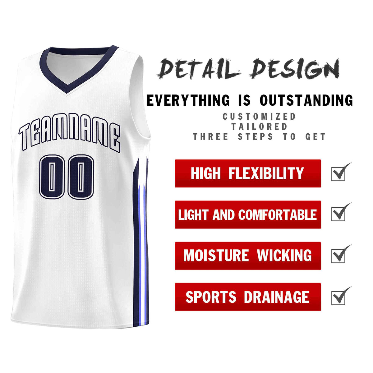 Custom White Navy-Classic Tops Mesh Sport Basketball Jersey