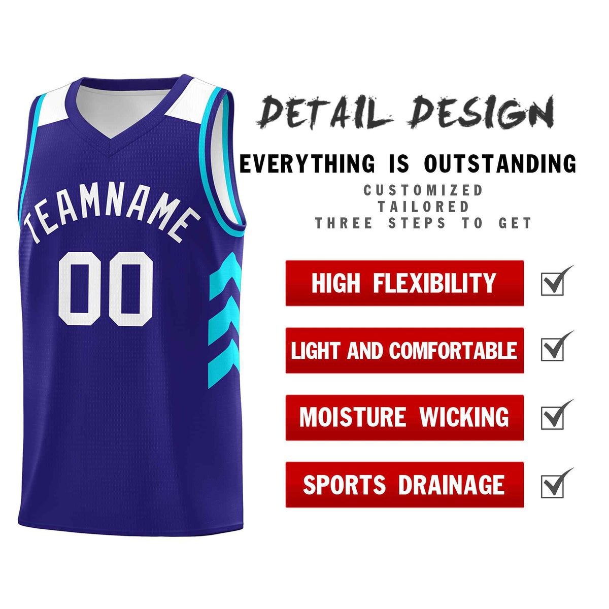 Custom Royal White Classic Sets Sports Uniform Basketball Jersey