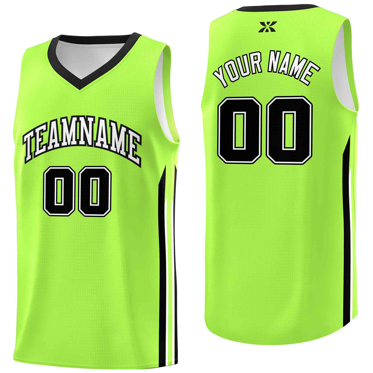 Custom Neon Green White-Classic Tops Mesh Sport Basketball Jersey