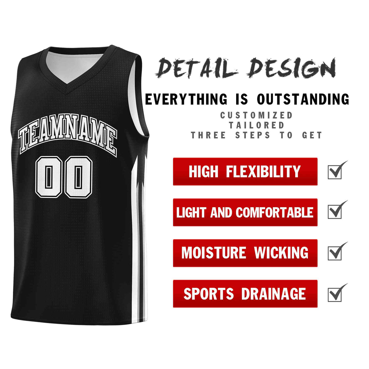 Custom Black White-Classic Tops Mesh Sport Basketball Jersey