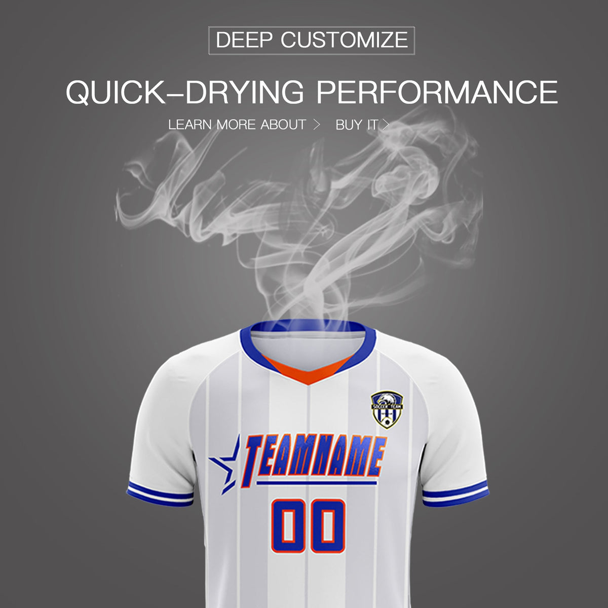 Custom White Classic Striped Personalized Soccer Tops/Sets Jersey