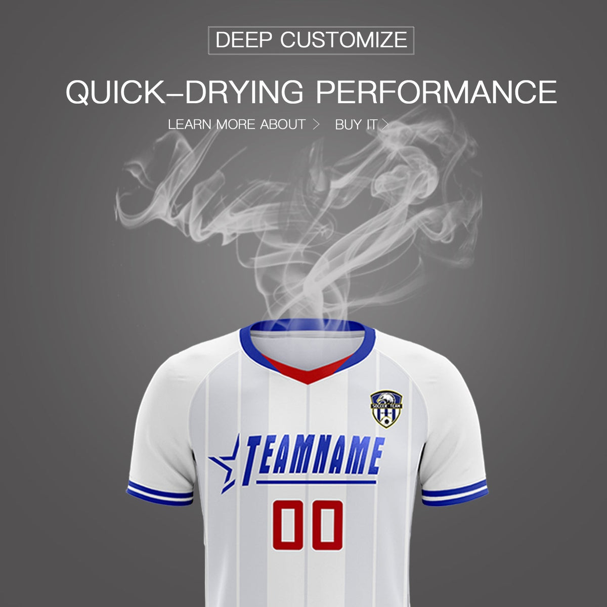 Custom White Classic Striped Personalized Soccer Tops/Sets Jersey
