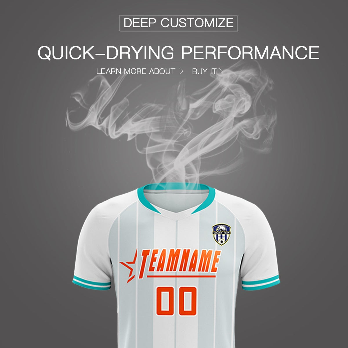 Custom White Classic Striped Personalized Soccer Tops/Sets Jersey