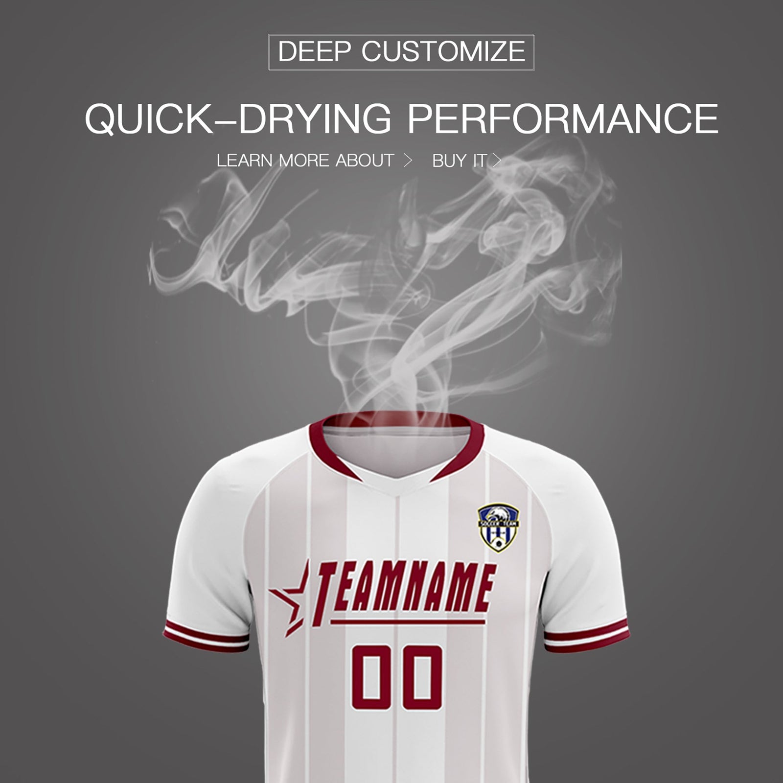 Custom White Classic Striped Personalized Soccer Tops/Sets Jersey