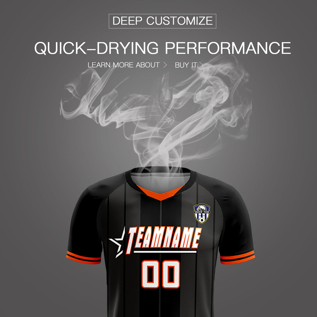 Custom Black Classic Striped Personalized Soccer Tops/Sets Jersey