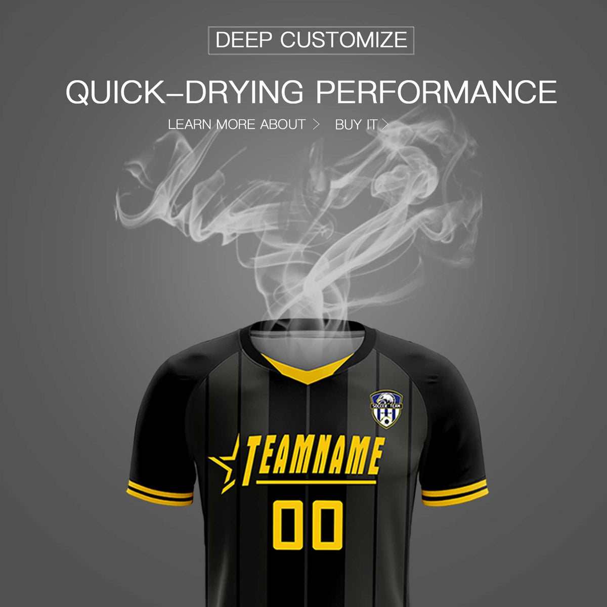 Custom Black Classic Striped Personalized Soccer Tops/Sets Jersey