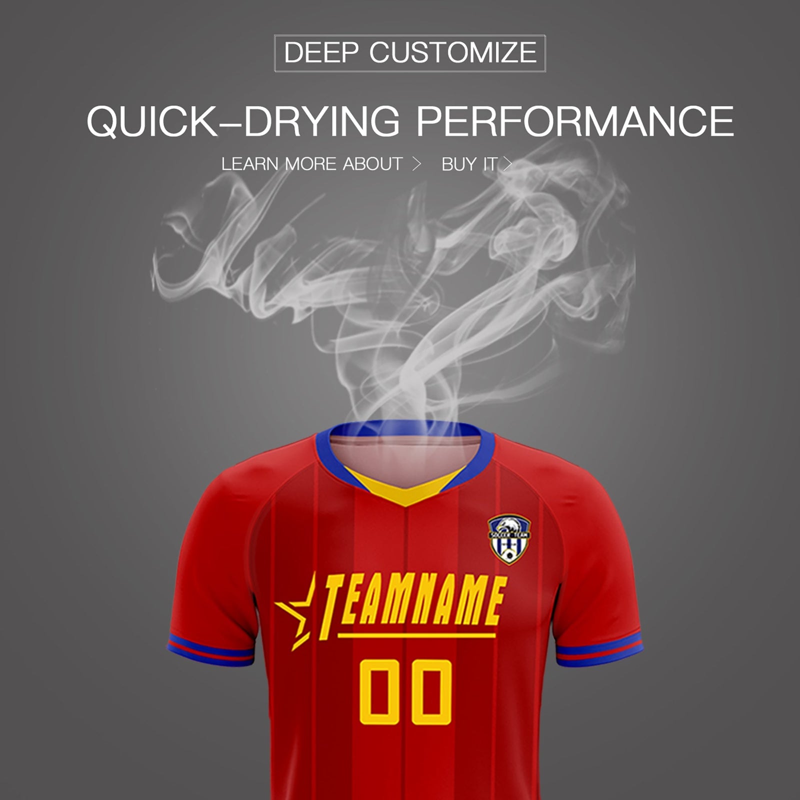 Custom Red Classic Striped Personalized Soccer Tops/Sets Jersey