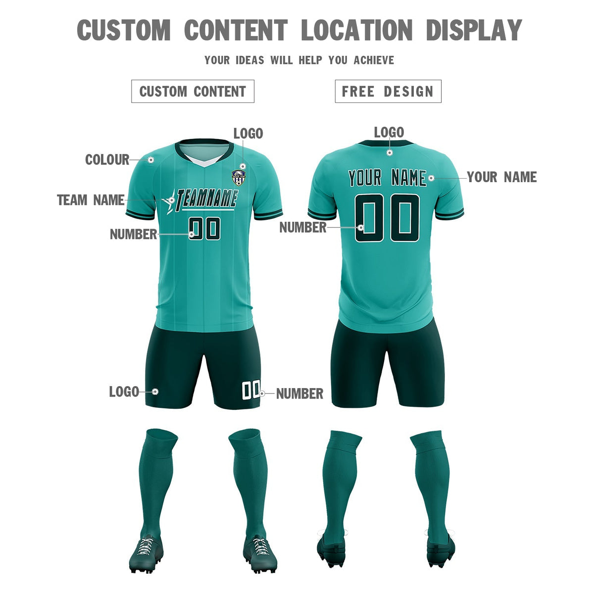 Custom Bright Green Classic Striped Personalized Soccer Tops/Sets Jersey
