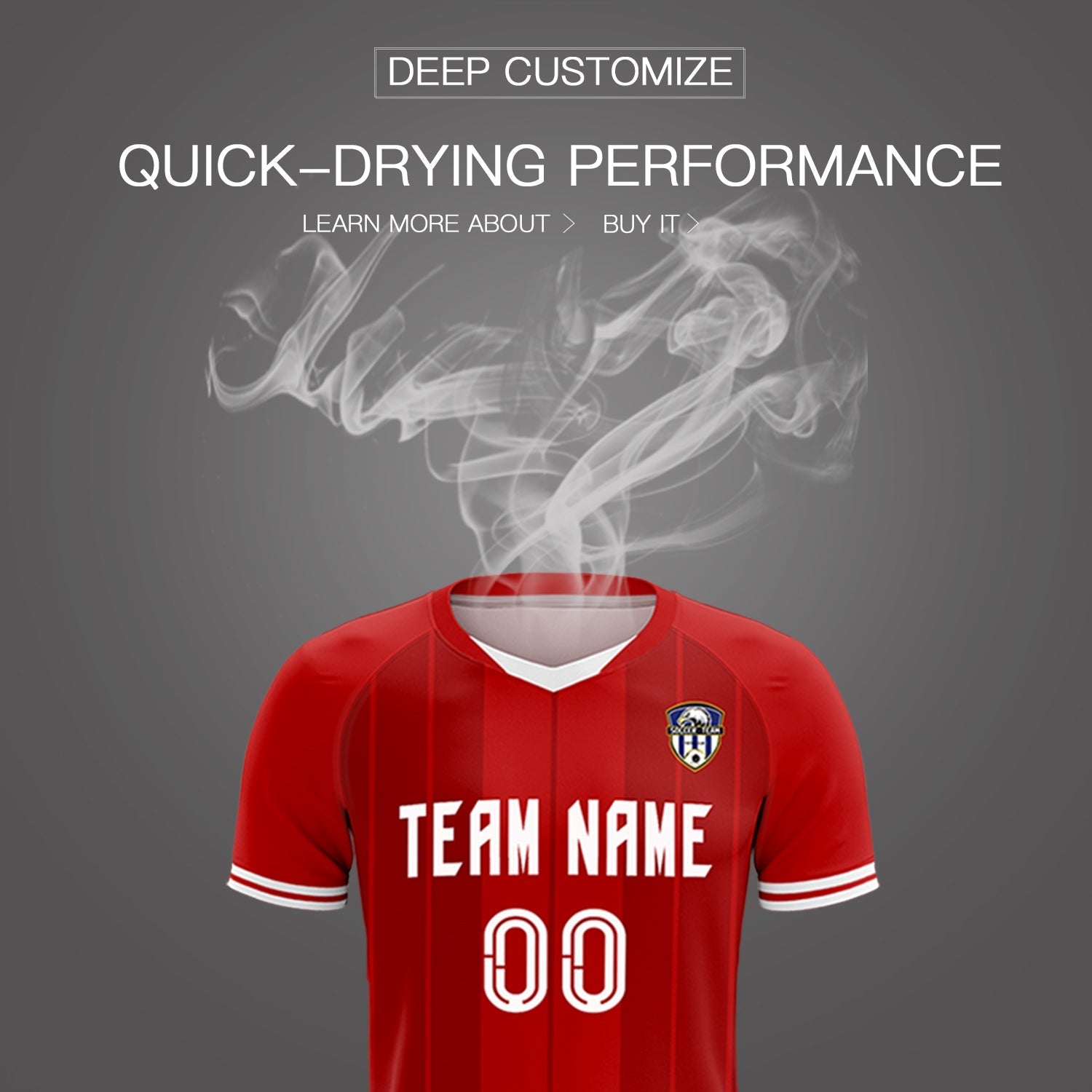 Custom Red Classic Striped Personalized Soccer Tops/Sets Jersey