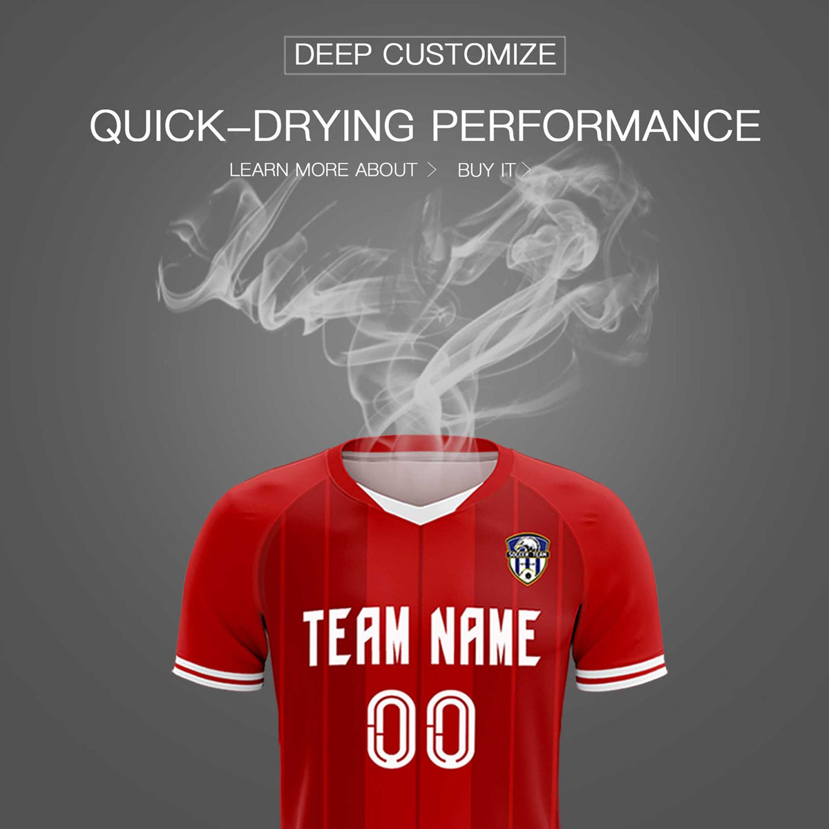 Custom Red Classic Striped Personalized Soccer Tops/Sets Jersey