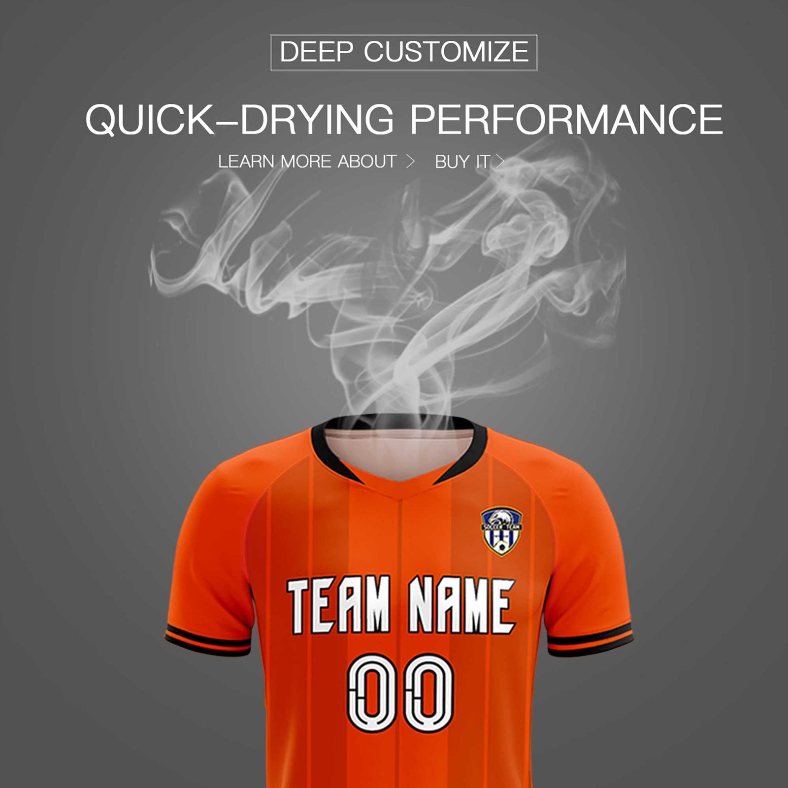 Custom Orange Classic Striped Personalized Soccer Tops/Sets Jersey