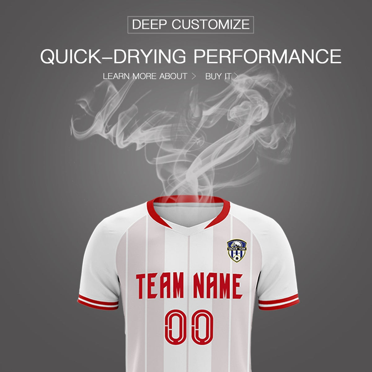 Custom White Classic Striped Personalized Soccer Tops/Sets Jersey