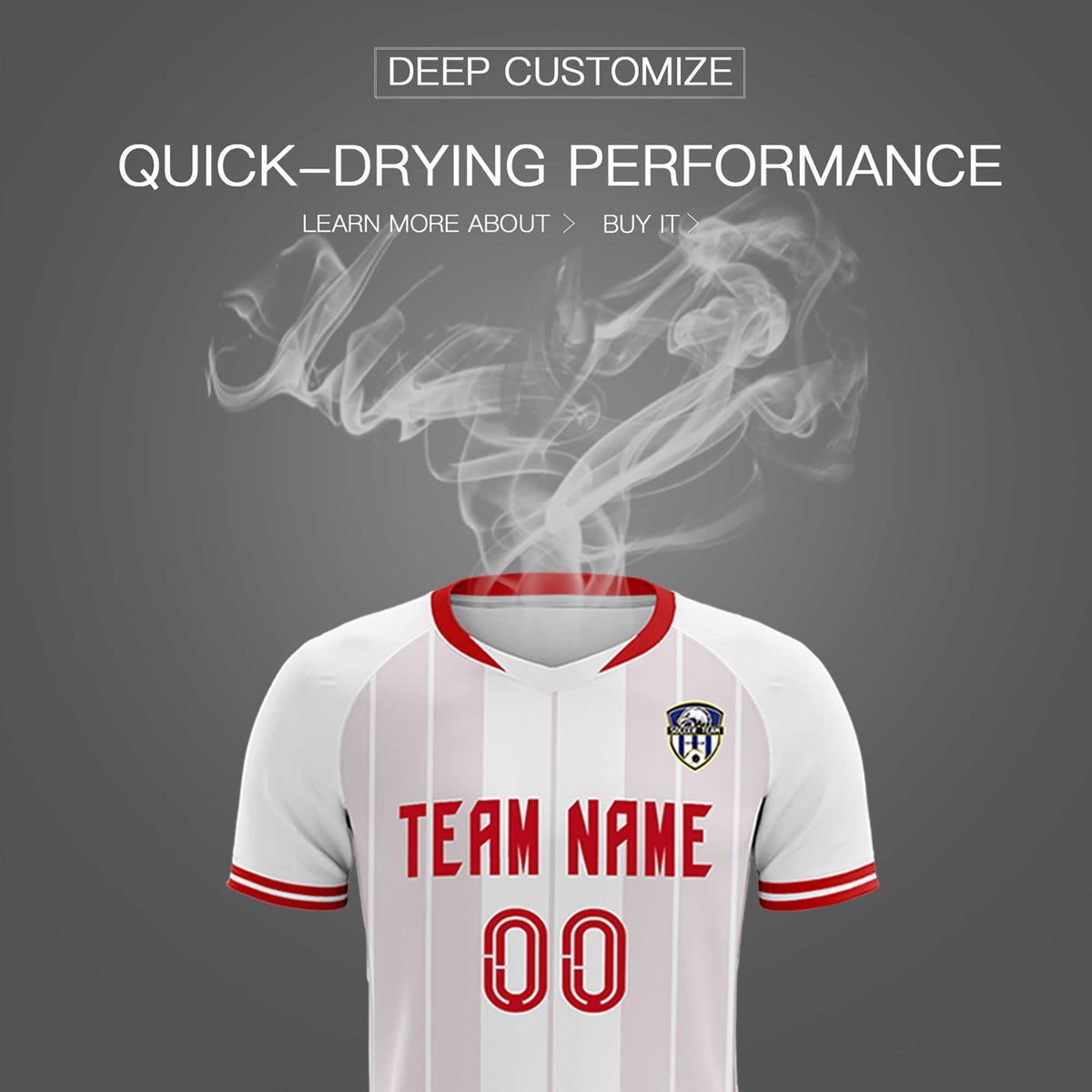 Custom White Classic Striped Personalized Soccer Tops/Sets Jersey