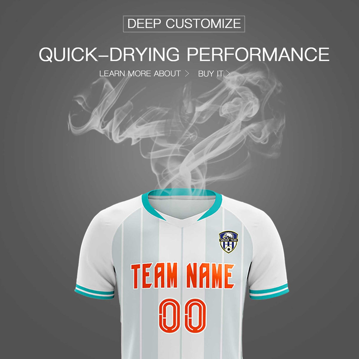 Custom White Classic Striped Personalized Soccer Tops/Sets Jersey