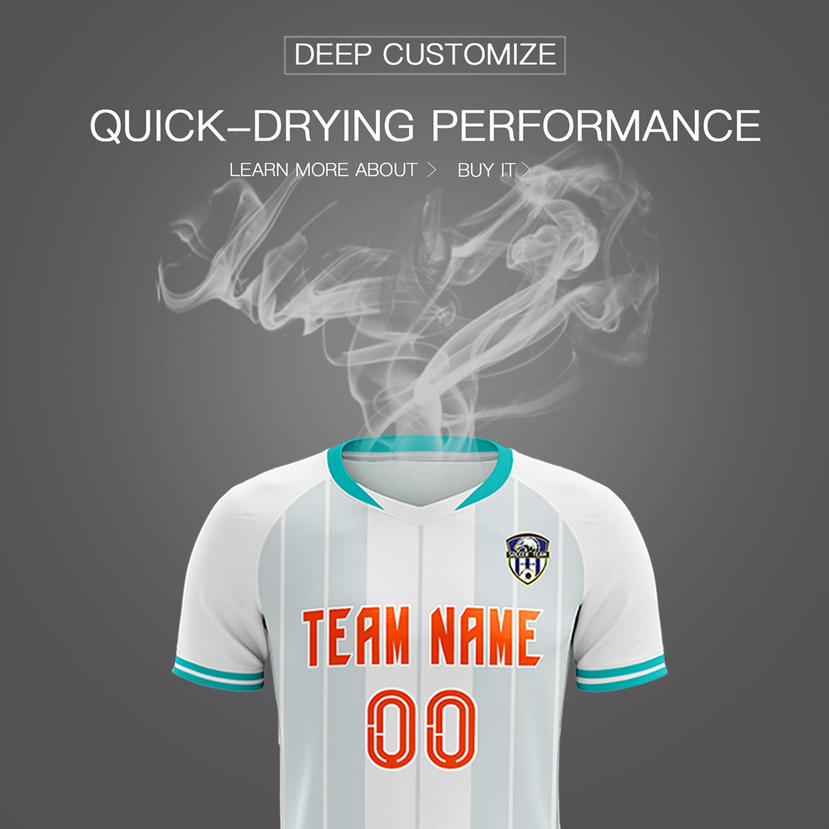 Custom White Classic Striped Personalized Soccer Tops/Sets Jersey