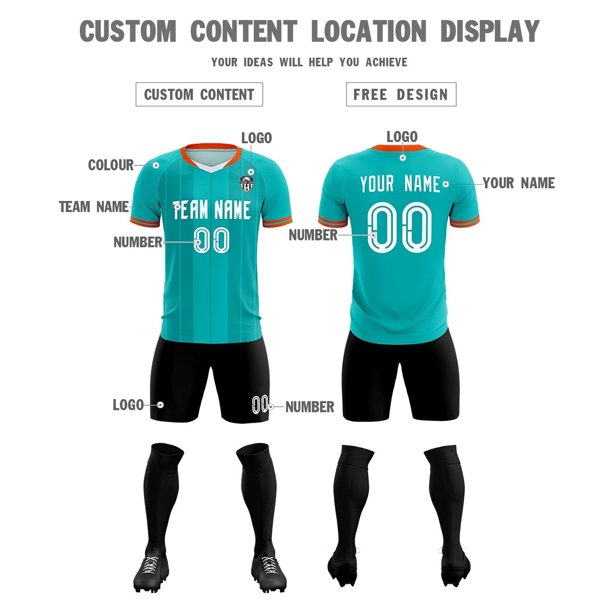 Custom Green Classic Striped Personalized Soccer Tops/Sets Jersey