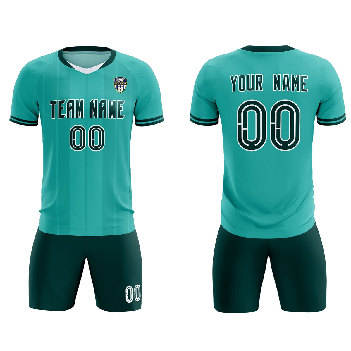 Custom Bright Green Classic Striped Personalized Soccer Tops/Sets Jersey