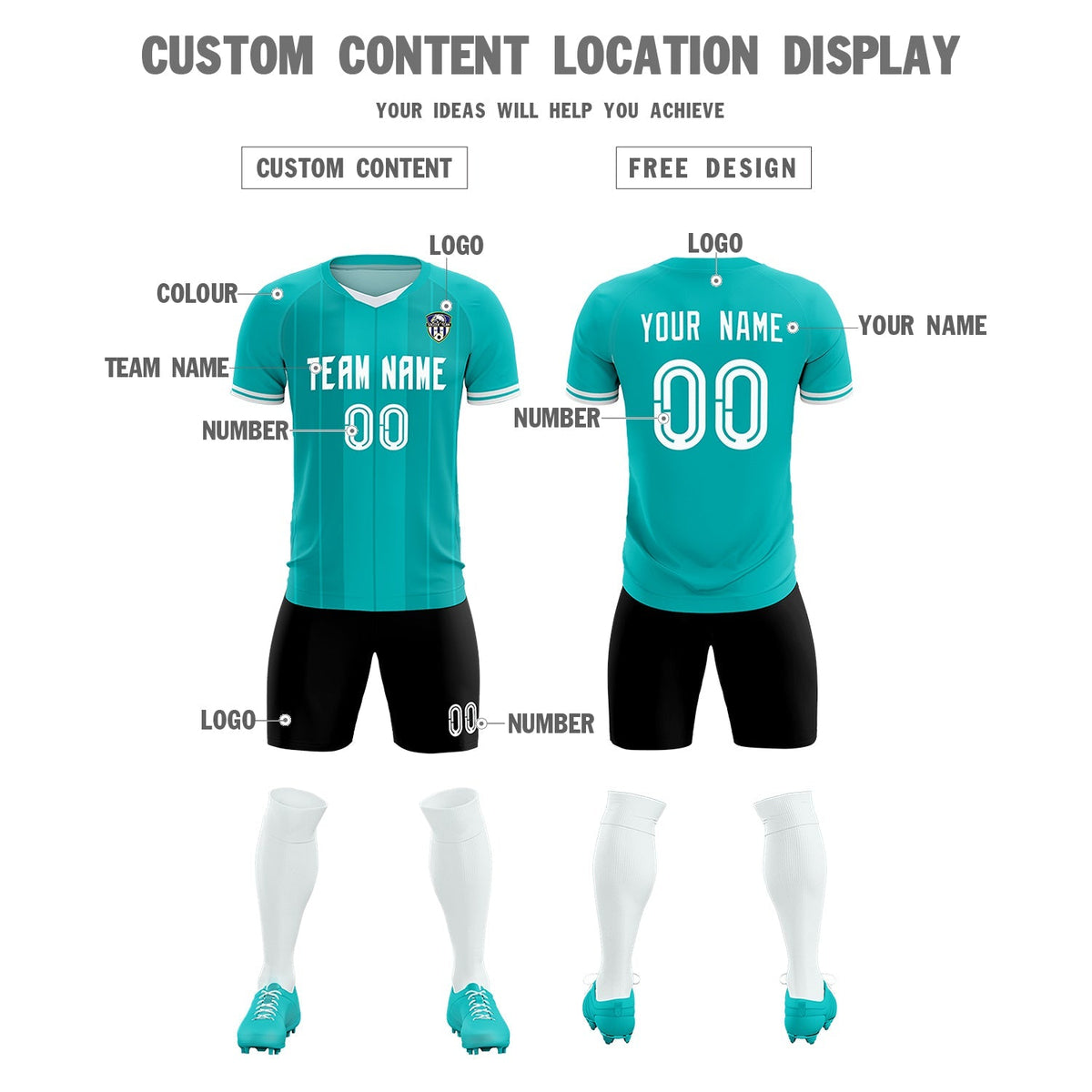 Custom Green Classic Striped Personalized Soccer Tops/Sets Jersey