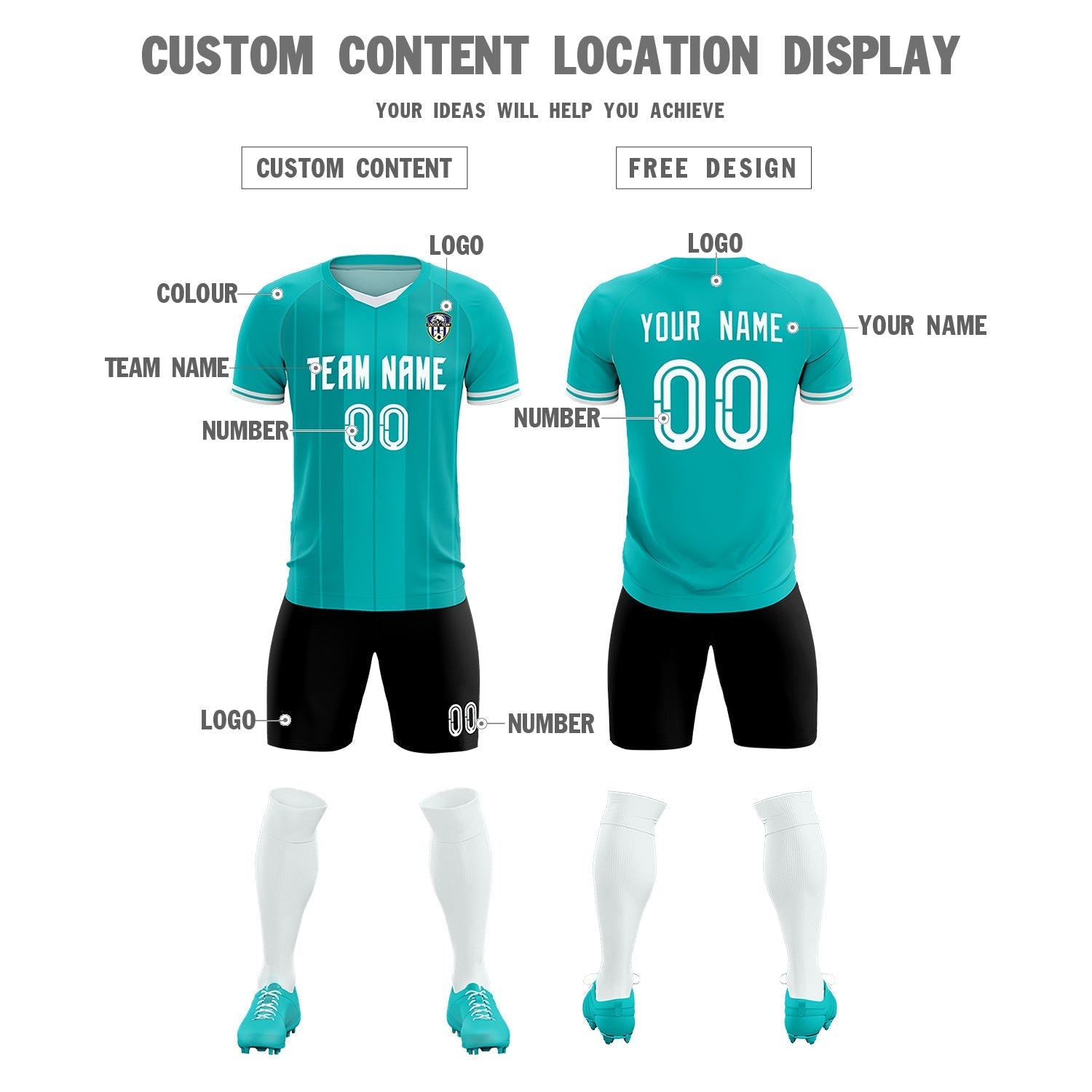 Custom Green Classic Striped Personalized Soccer Tops/Sets Jersey