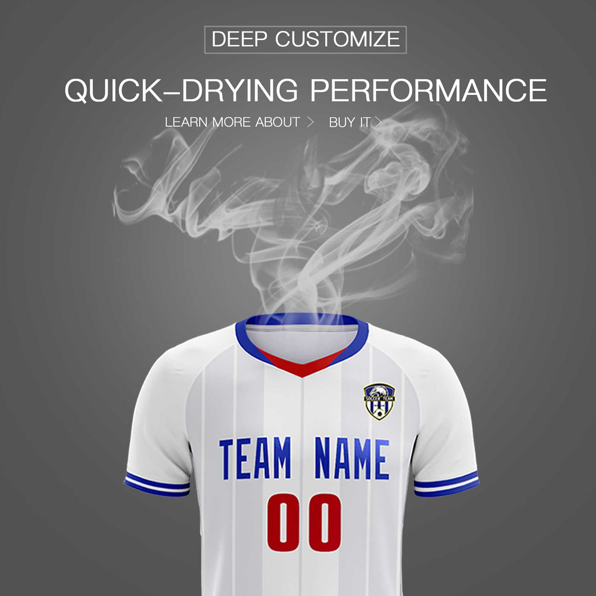 Custom White Classic Striped Personalized Soccer Tops/Sets Jersey
