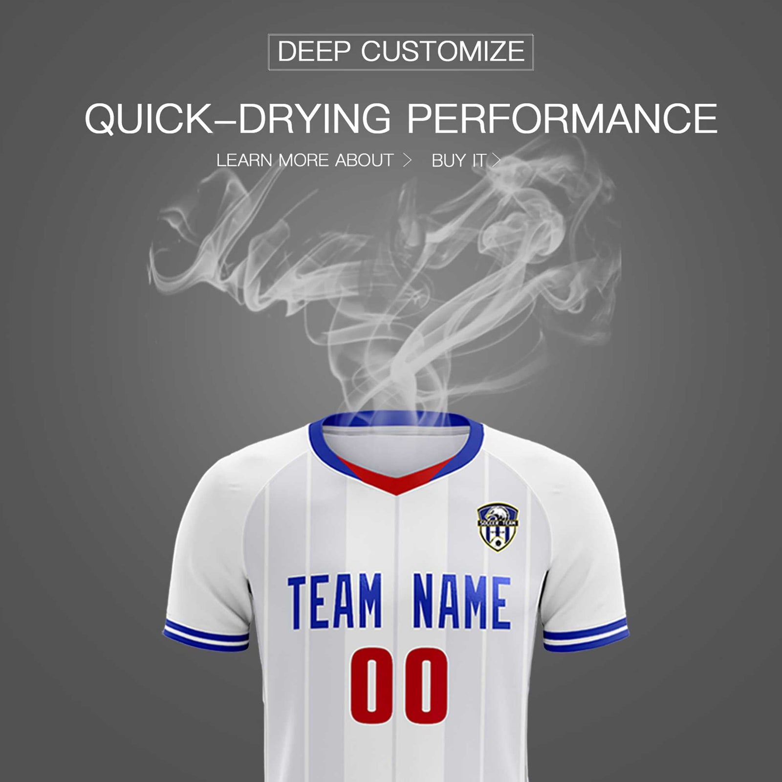 Custom White Classic Striped Personalized Soccer Tops/Sets Jersey