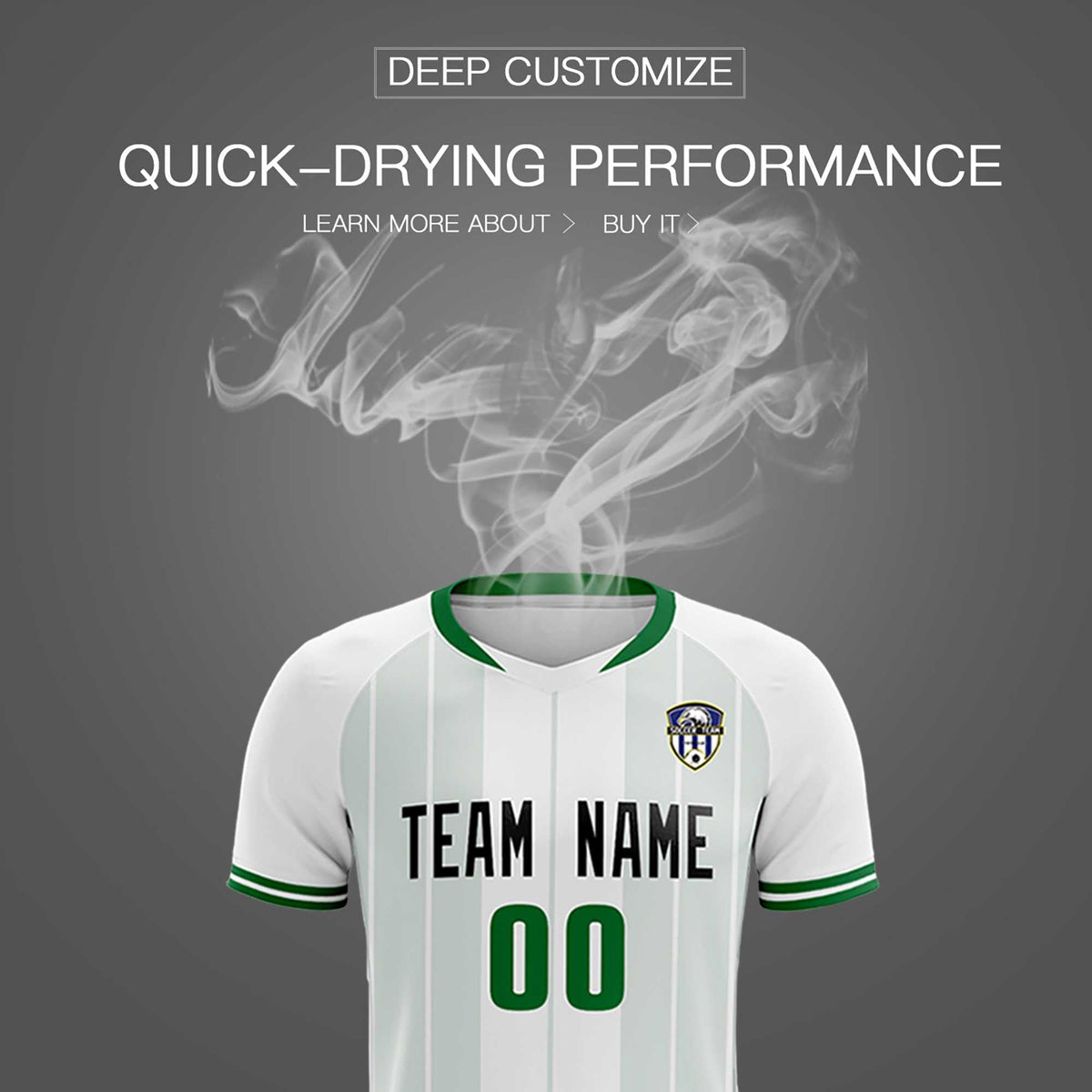 Custom White Classic Striped Personalized Soccer Tops/Sets Jersey