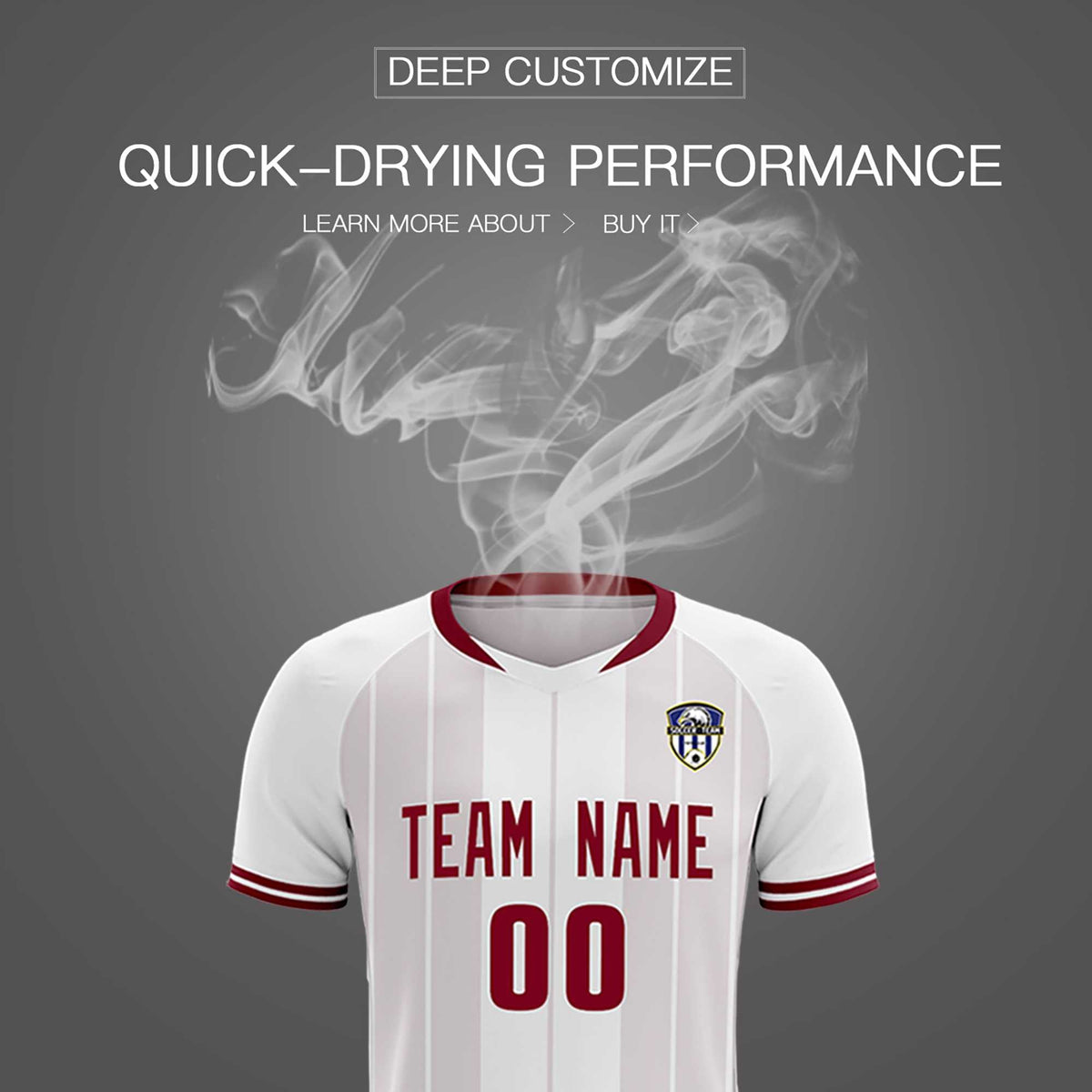 Custom White Classic Striped Personalized Soccer Tops/Sets Jersey