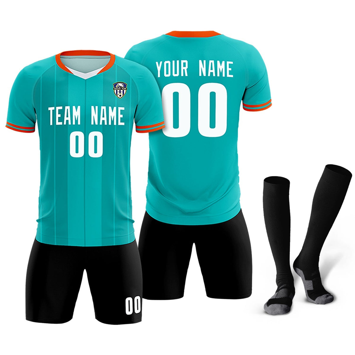 Custom Green Classic Striped Personalized Soccer Tops/Sets Jersey