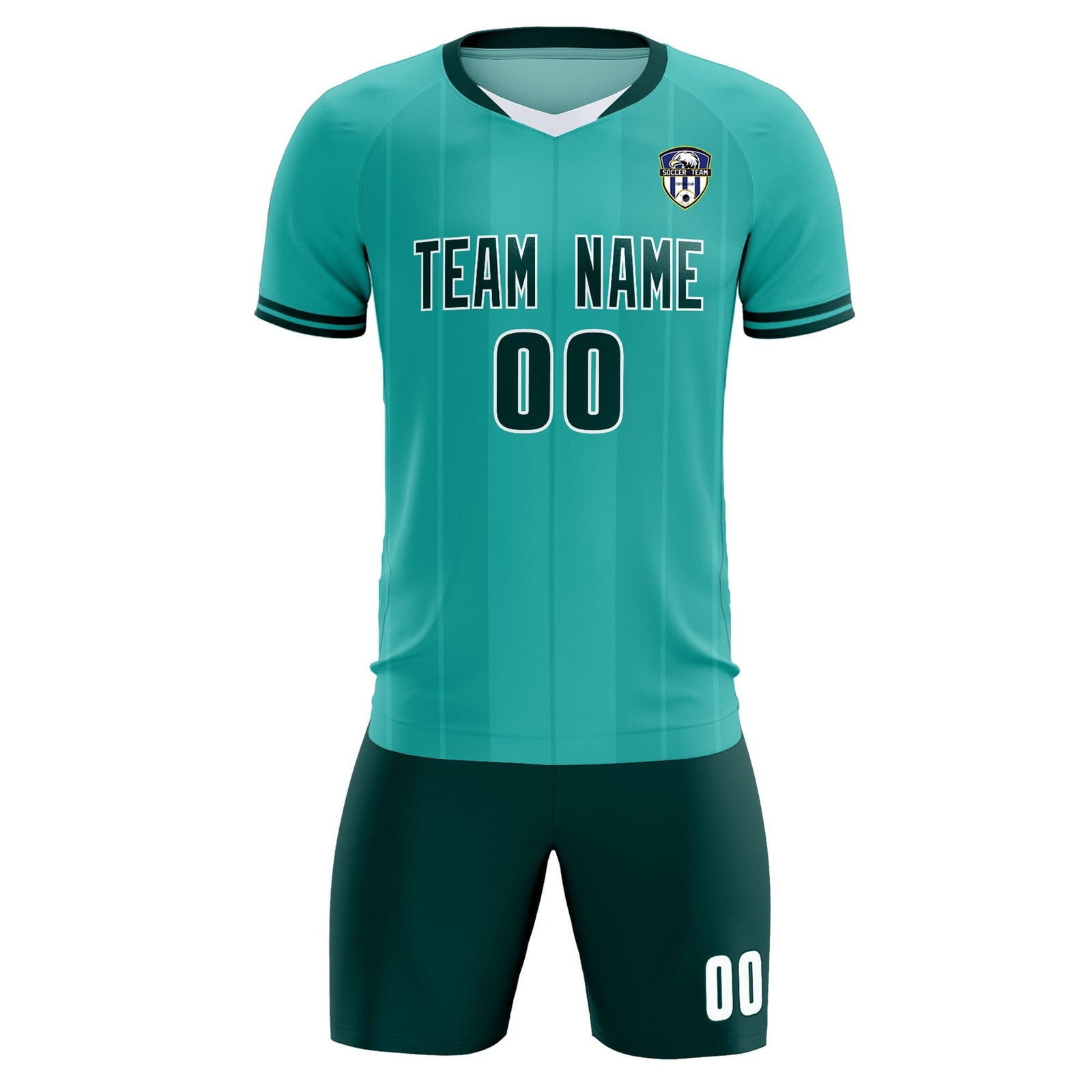 Custom Bright Green Classic Striped Personalized Soccer Tops/Sets Jersey
