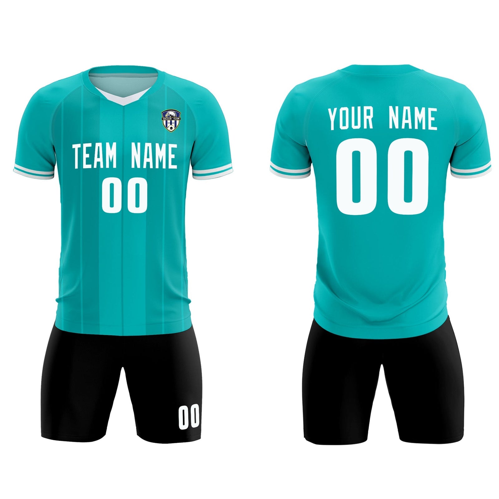 Custom Green Classic Striped Personalized Soccer Tops/Sets Jersey