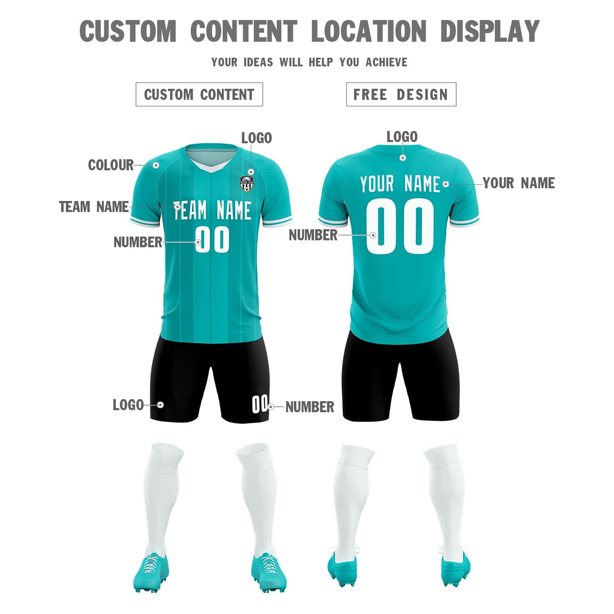 Custom Green Classic Striped Personalized Soccer Tops/Sets Jersey