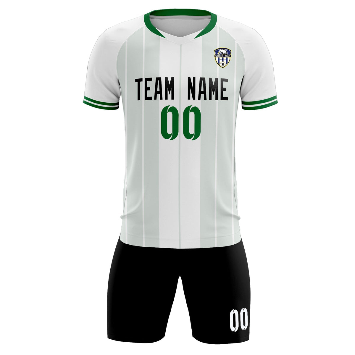 Custom White Classic Striped Personalized Soccer Tops/Sets Jersey