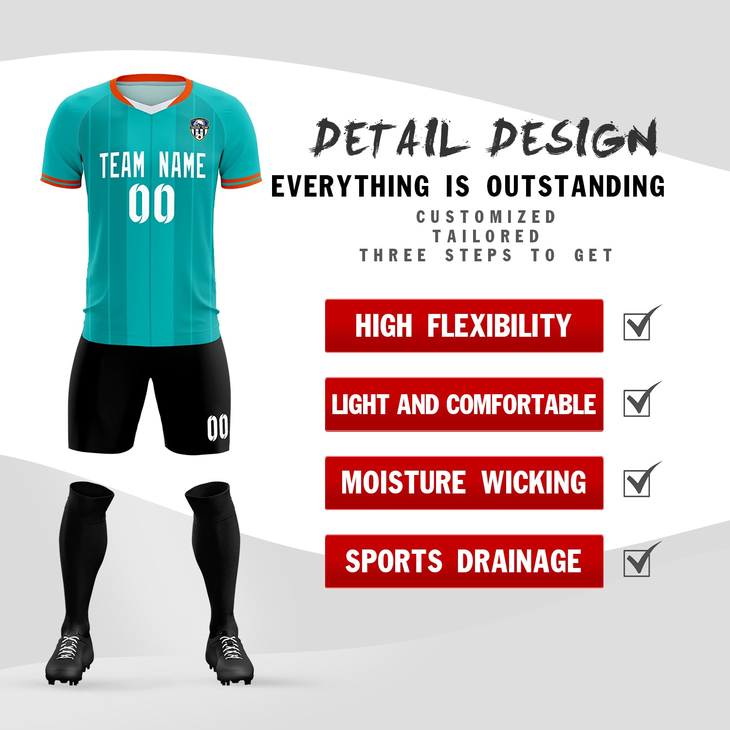 Custom Green Classic Striped Personalized Soccer Tops/Sets Jersey