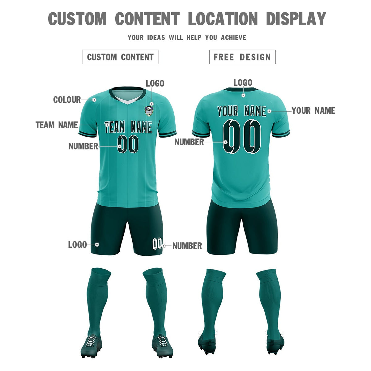 Custom Bright Green Classic Striped Personalized Soccer Tops/Sets Jersey