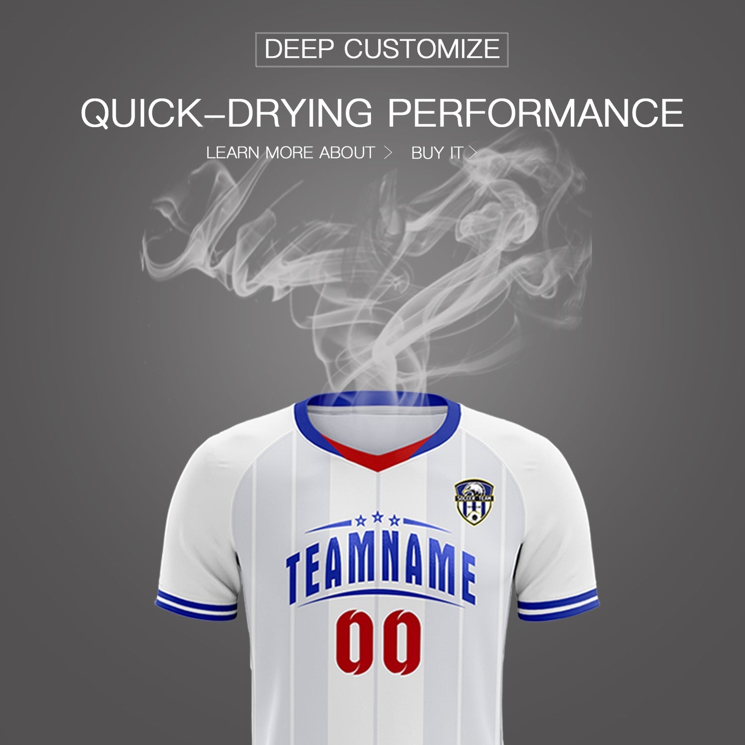 Custom White Classic Striped Personalized Soccer Tops/Sets Jersey