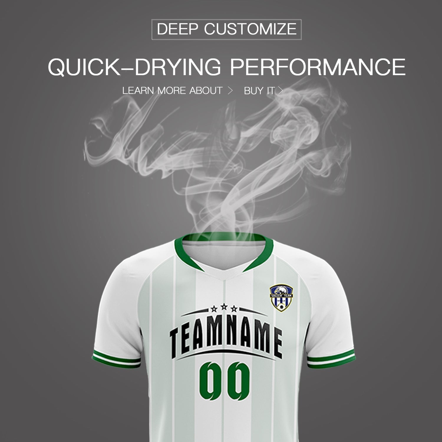 Custom White Classic Striped Personalized Soccer Tops/Sets Jersey