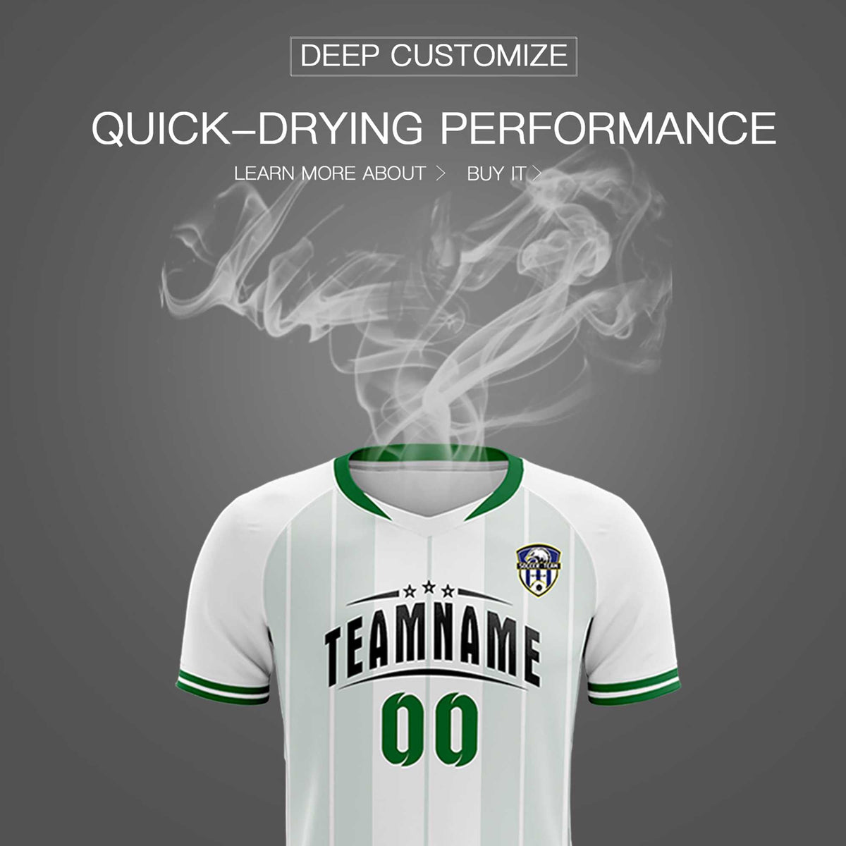 Custom White Classic Striped Personalized Soccer Tops/Sets Jersey