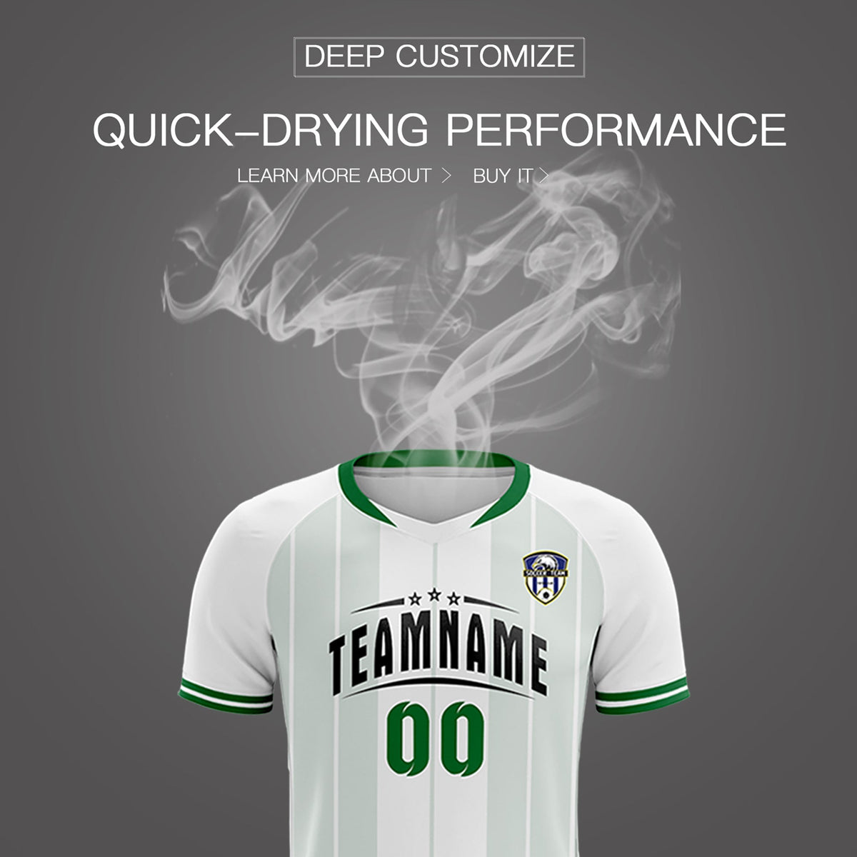Custom White Classic Striped Personalized Soccer Tops/Sets Jersey